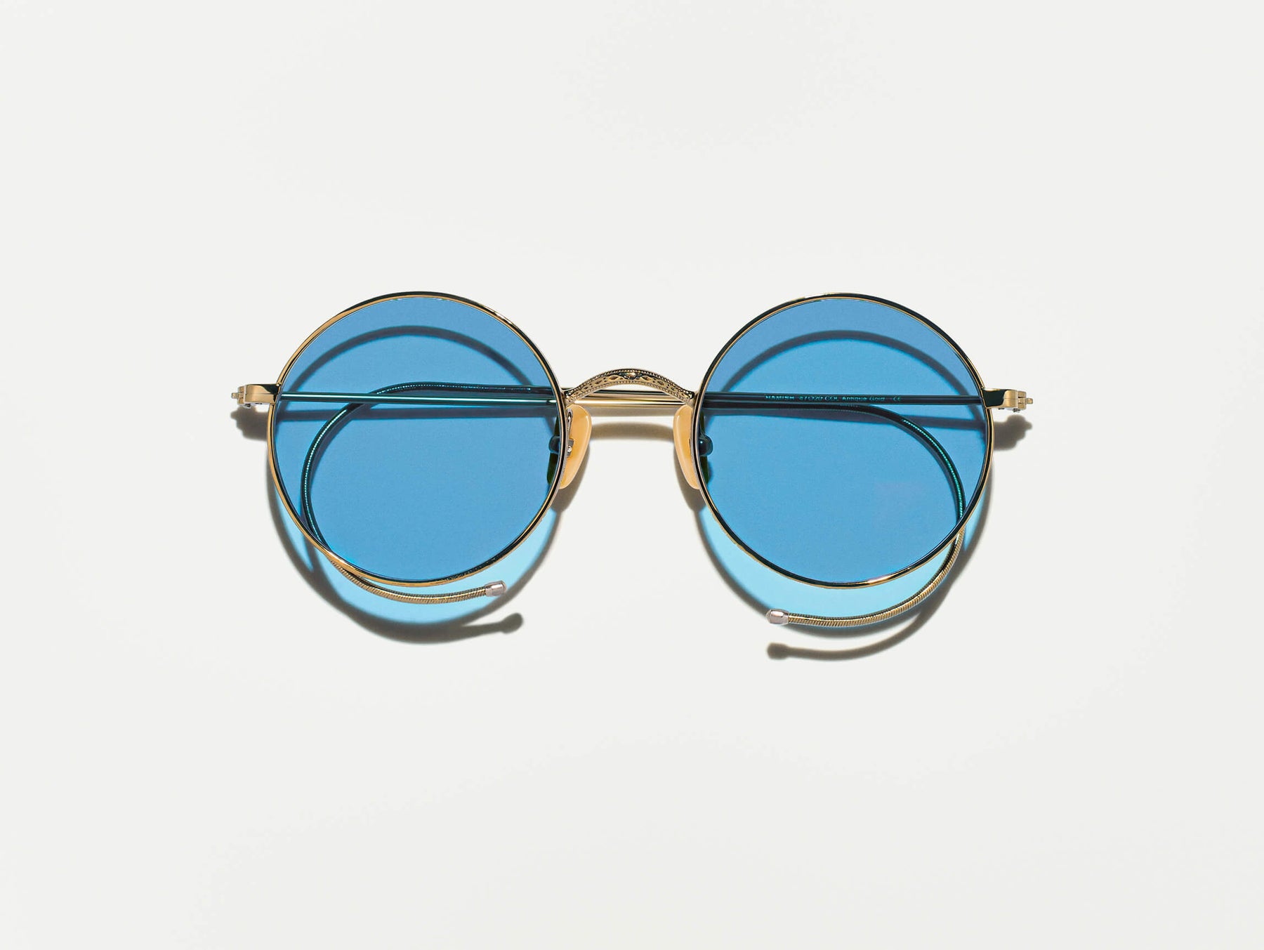The HAMISH in Antique Gold with Celebrity Blue Tinted Lenses