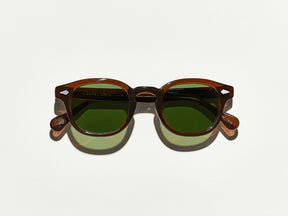 The LEMTOSH SUN in Brown with Calibar Green Glass Lenses