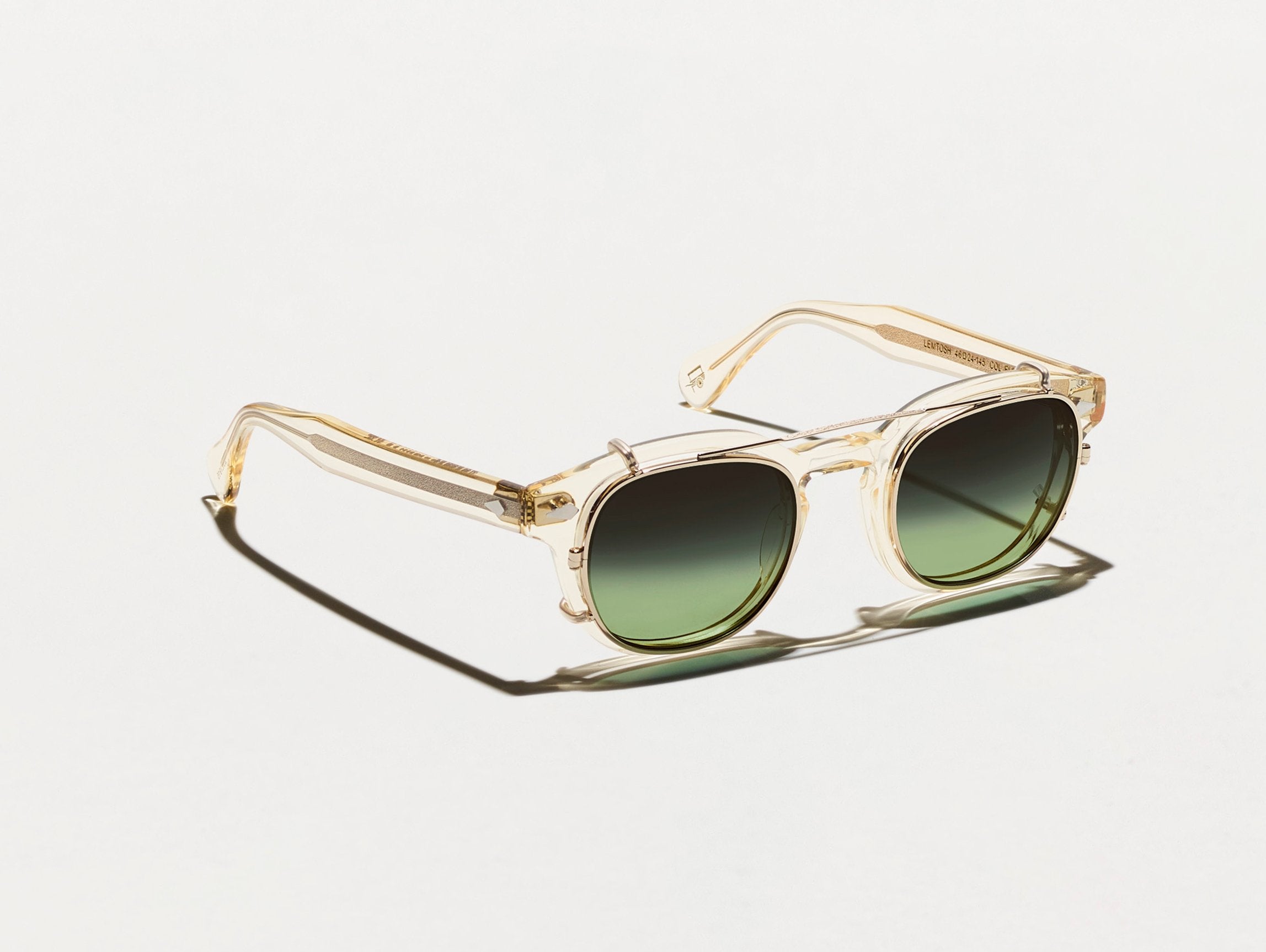 The CLIPTOSH in Gold with Forest Wood Tinted Lenses