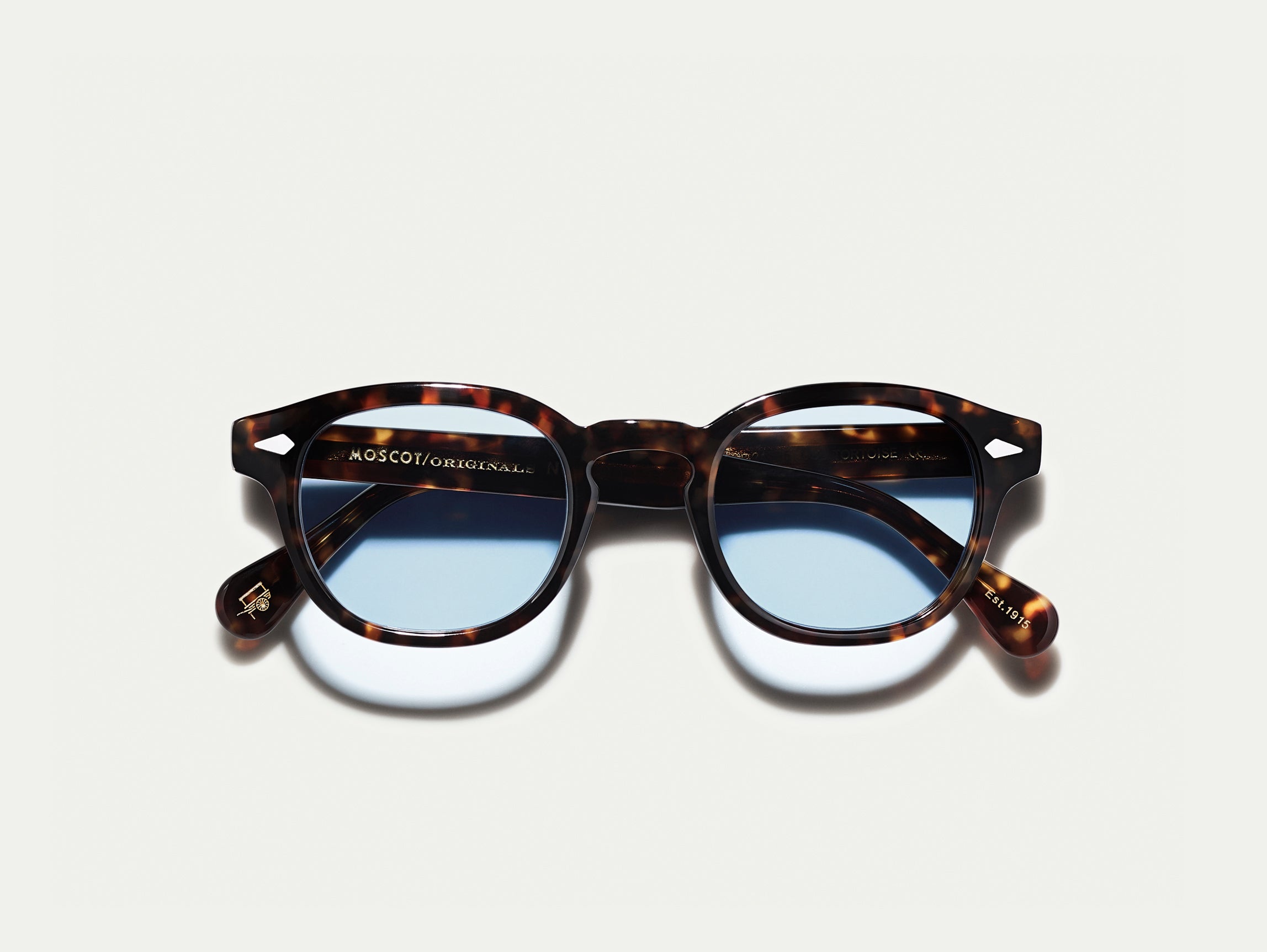 The LEMTOSH Tortoise with Bel Air Blue Tinted Lenses