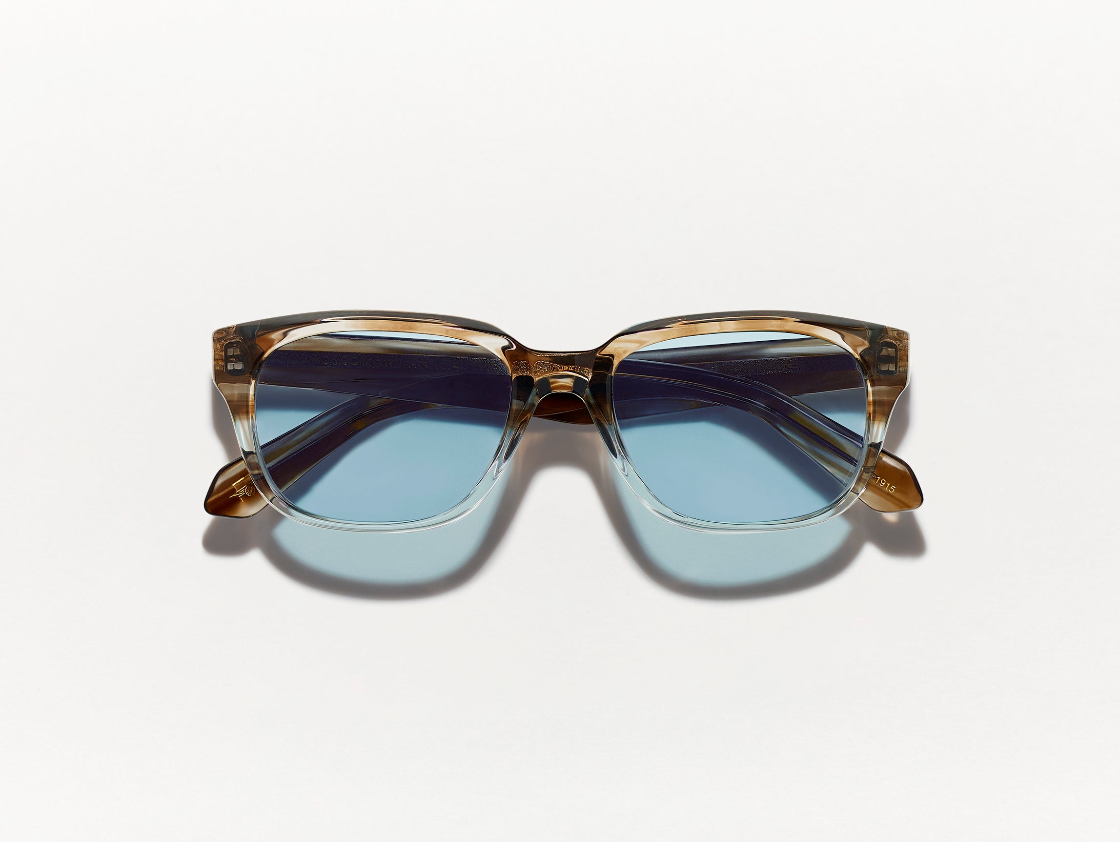 The ZINDIK SUN in Brown Smoke with Blue Glass Lenses