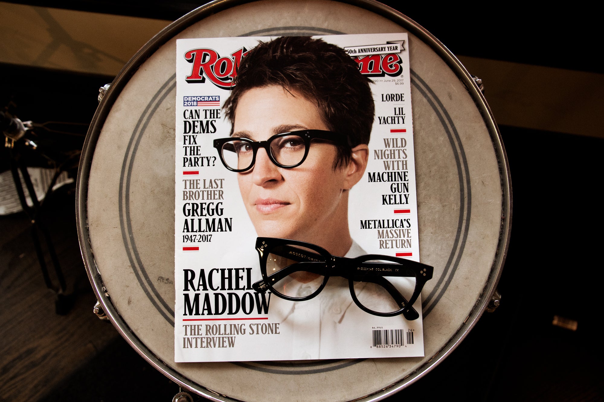Rachel Maddow wears The VILDA Glasses on the cover of Rolling Stone