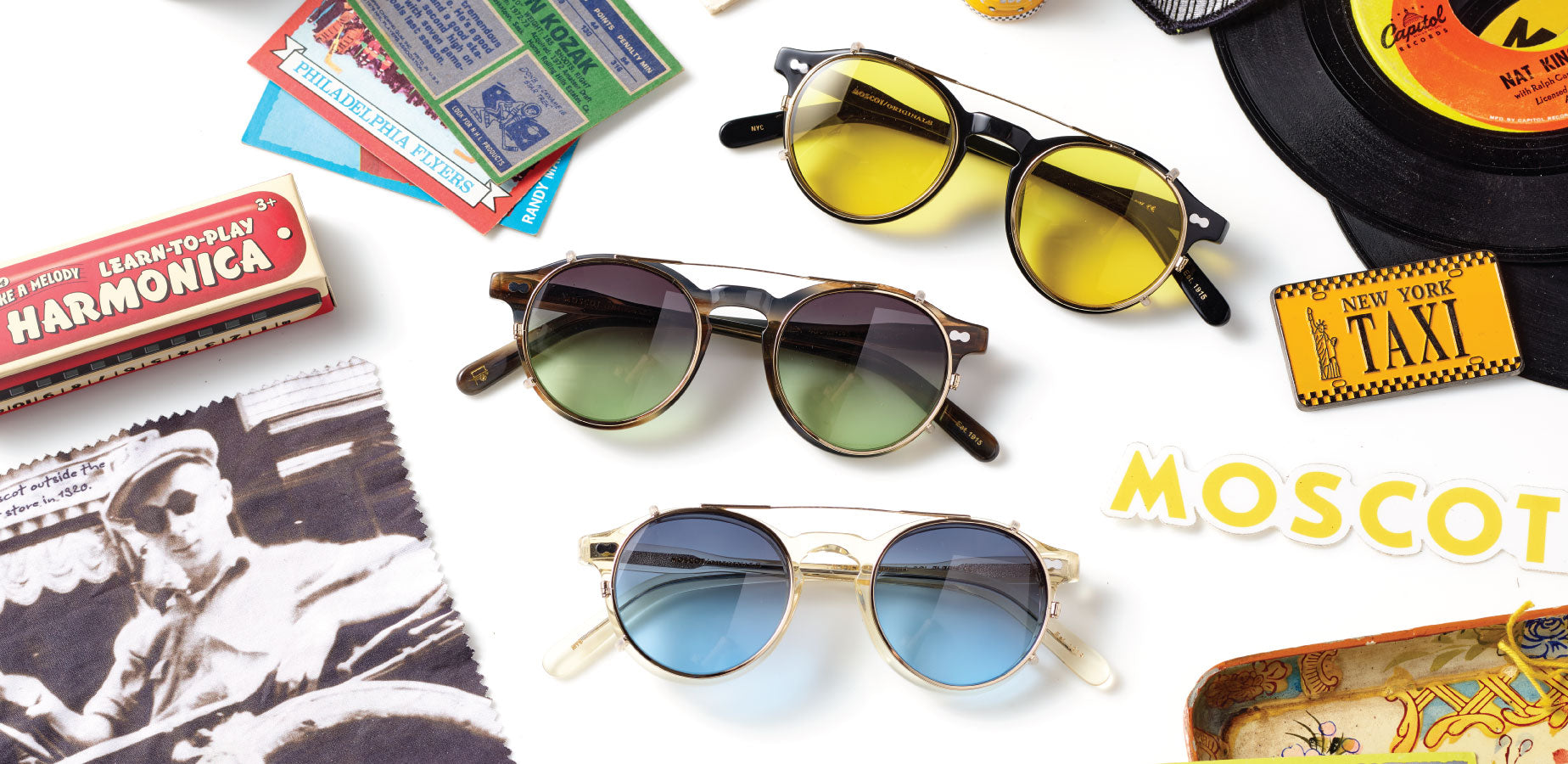 Moscot offers an assortment of clip ons for your favorite glasses! 