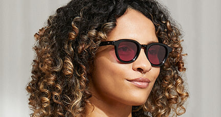 Model is wearing The DAHVEN Black with Custom Made Tints