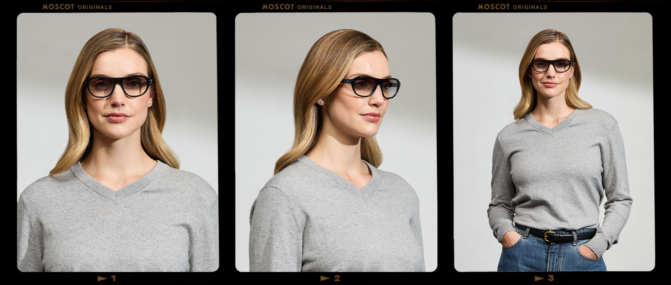 Model is wearing The AVRAM in size 54 in Black with American Grey Fade Tinted Lenses