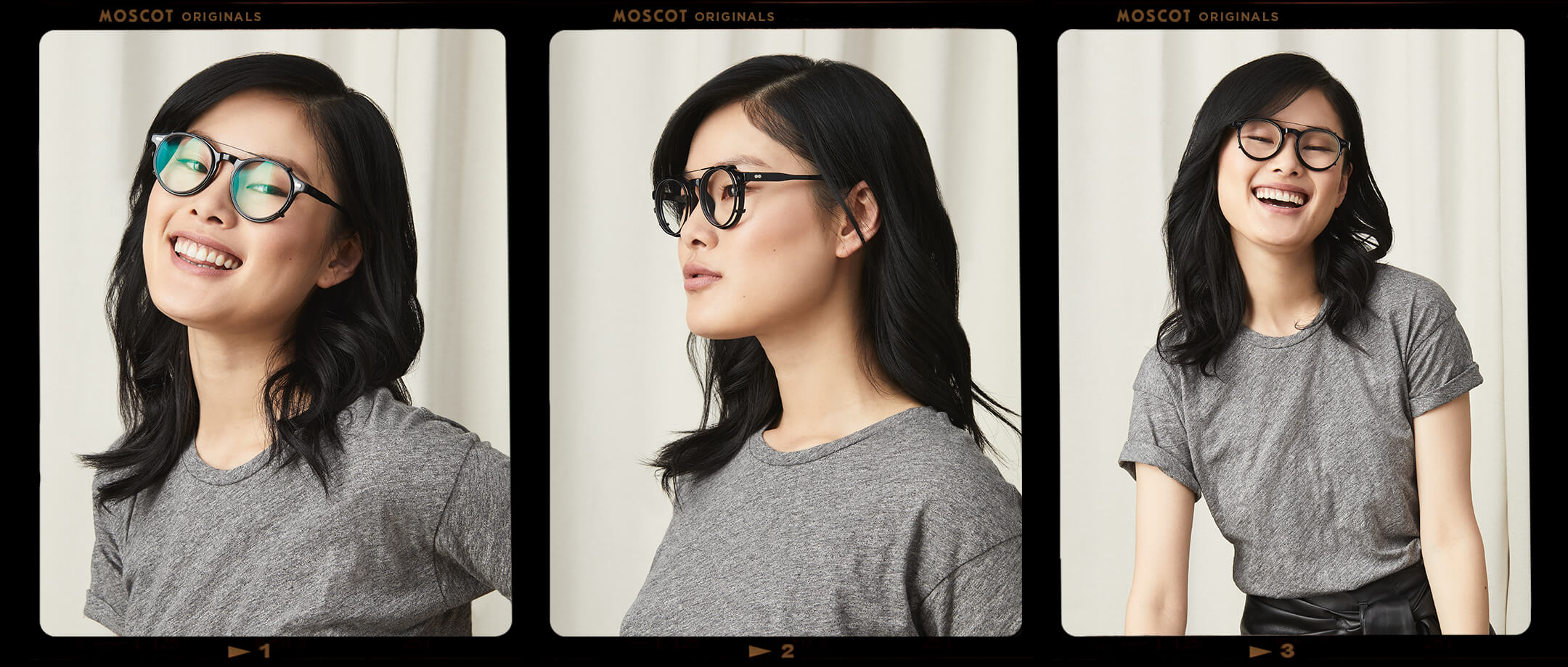 Model is wearing The CLIPZEN in Matte Black in size 49 with Blue Protect Lenses