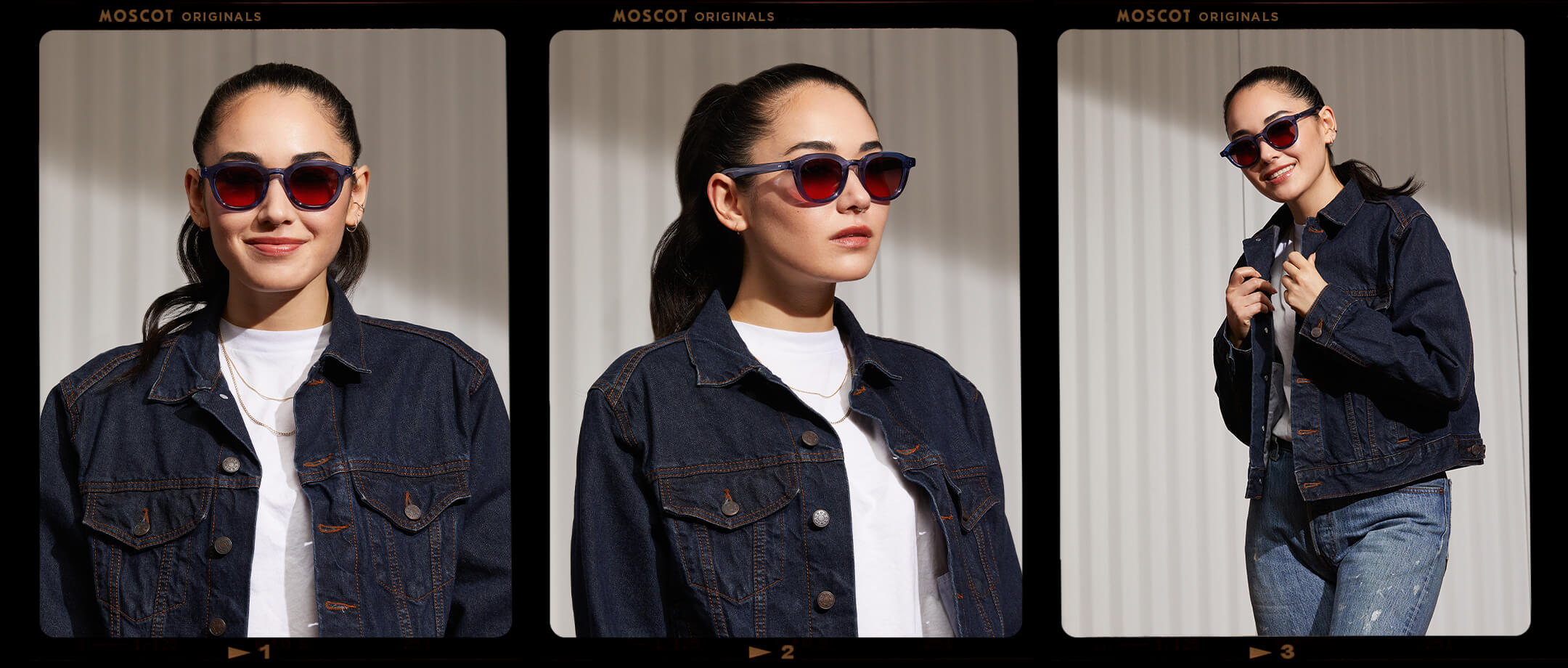 Model is wearing The DAHVEN in Sapphire in size 47 with Cabernet Tinted Lenses