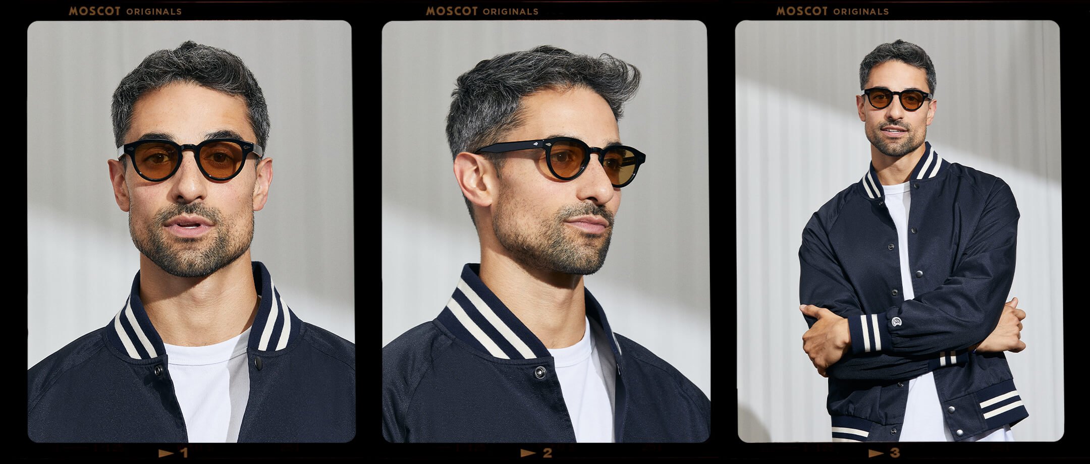 Model is wearing The MAYDELA SUN in Black in size 46 with Amber Tinted Lenses