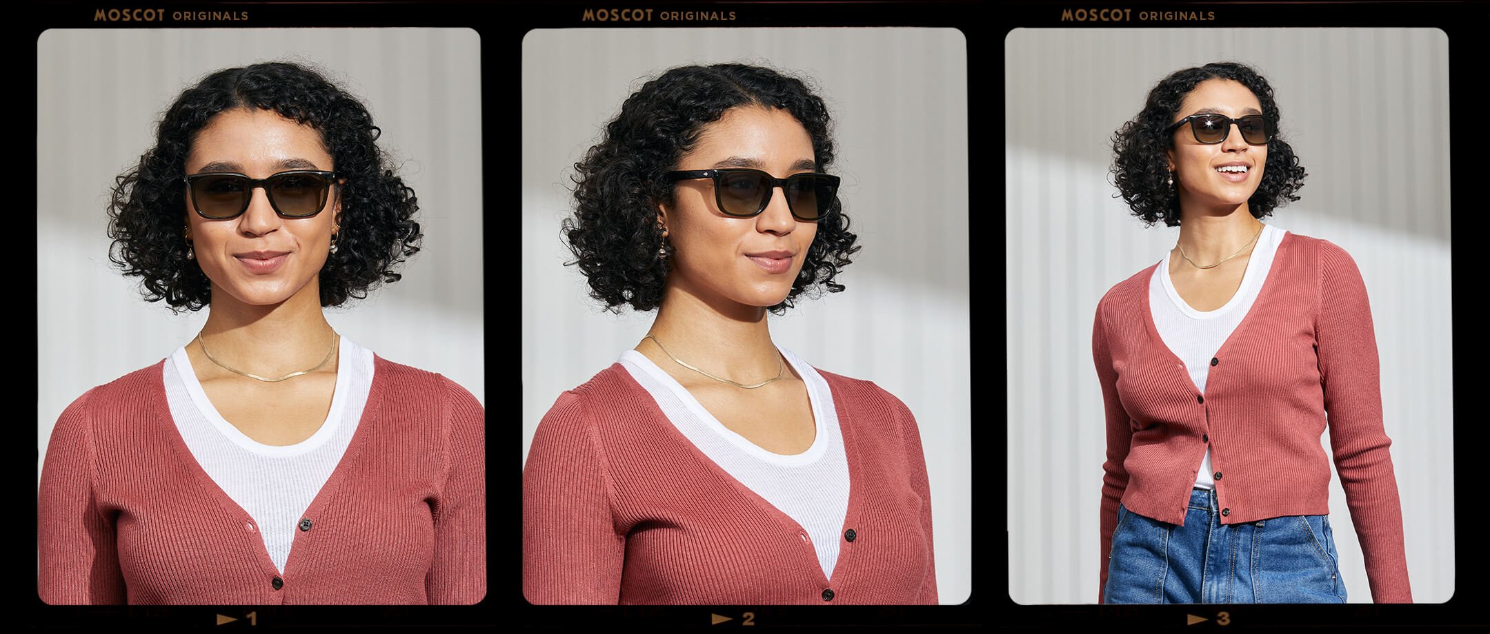 Model is wearing The SHIDDOCK SUN in Dark Green in size 52 with Forest Wood Tinted Lenses