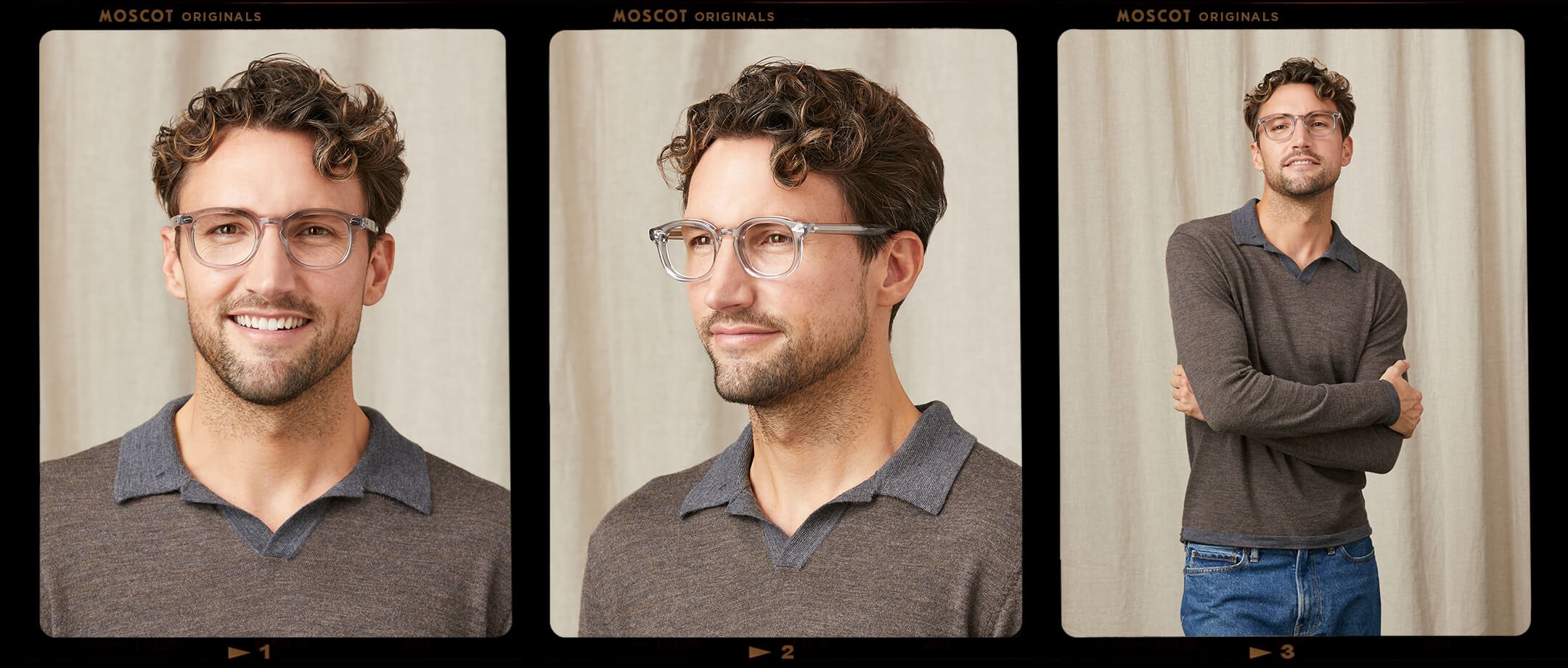 Model is wearing The MEKLER in size 49 in Light Grey