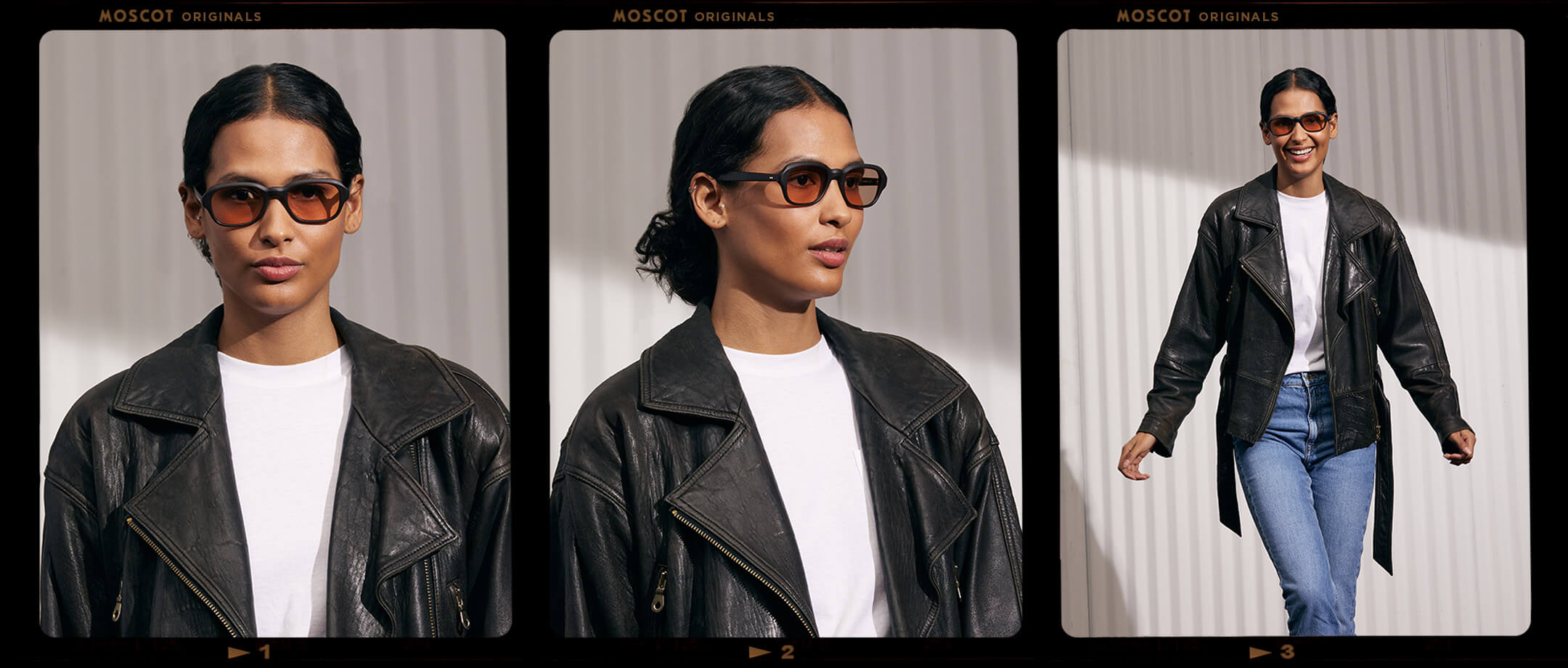 Model is wearing The MESHUG SUN in Matte Dark Brown in size 51 with New York Rose Tinted Lenses