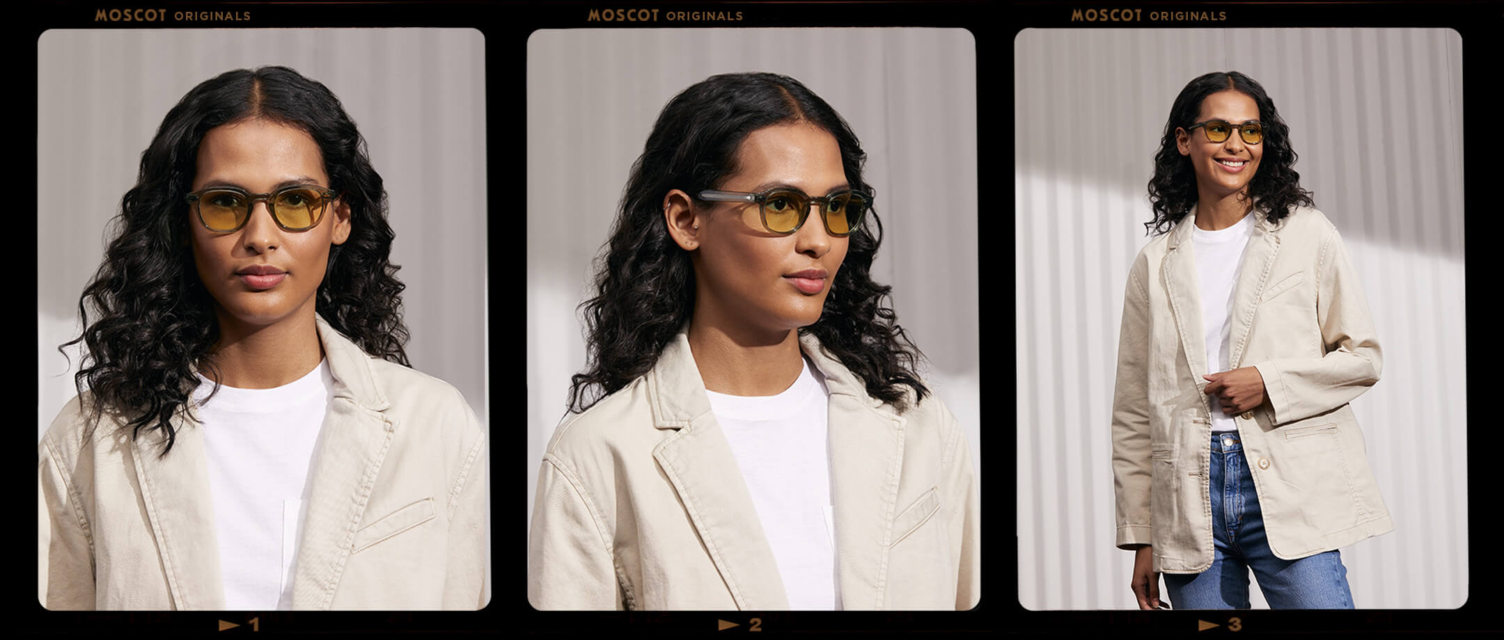 Model is wearing The LEMTOSH in Sage in size 46 with Limelight Tinted Lenses