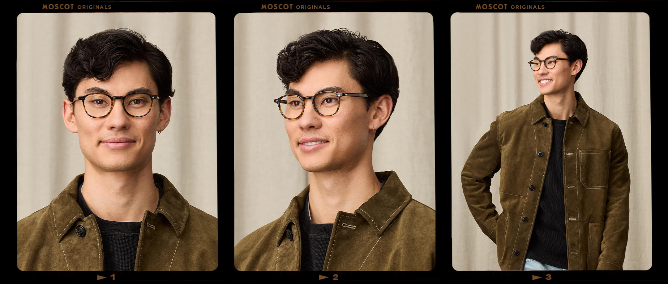Model is wearing The ARTHUR in size 48 in Tortoise