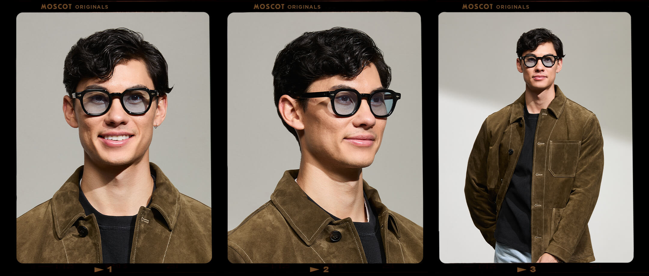 The Model is wearing The DOLT in Black in size 46 with Bel Air Blue Tinted Lenses