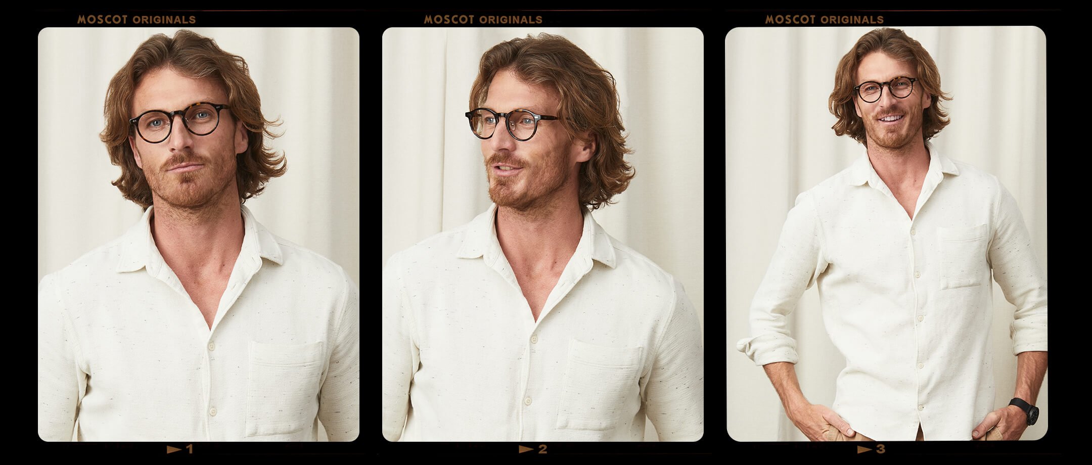 Model is wearing The MILTZEN W/ METAL NOSE PADS in size 49 in Tortoise