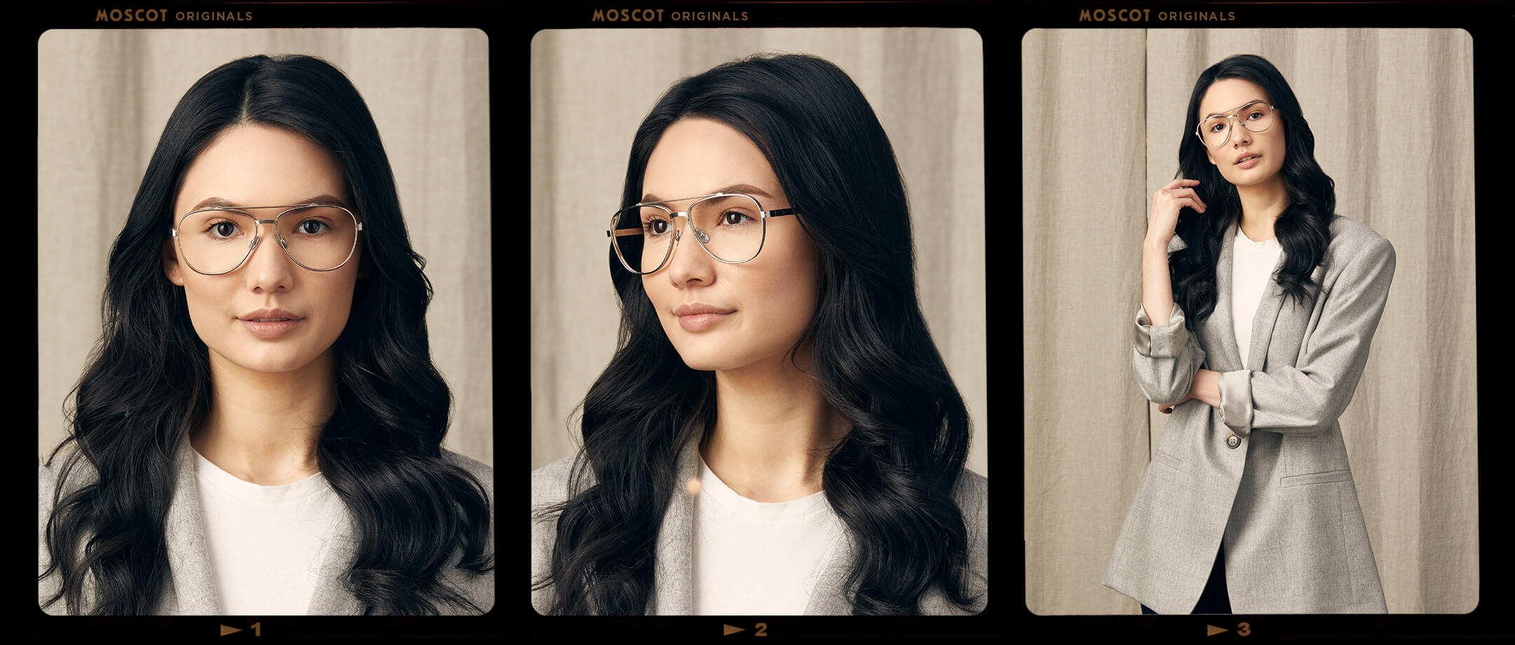 Model is wearing The SHAV in size 62 in Silver