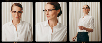 Model is wearing The AIDIM in size 46 in Burnt Tortoise/Gold