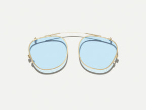 #color_bel air blue | The ARTHUR CLIP  in Gold with Bel Air Blue Tinted Lenses 