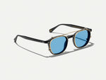 The ARTHUR CLIP  in Gold with Celebrity Blue Tinted Lenses