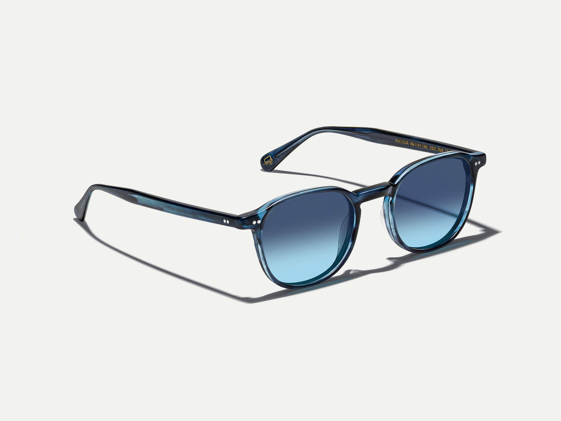 The ARTHUR SUN in Ink with Denim Blue Tinted Lenses