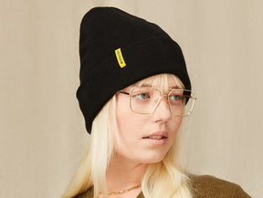 Model is wearing The BEANIE in Black