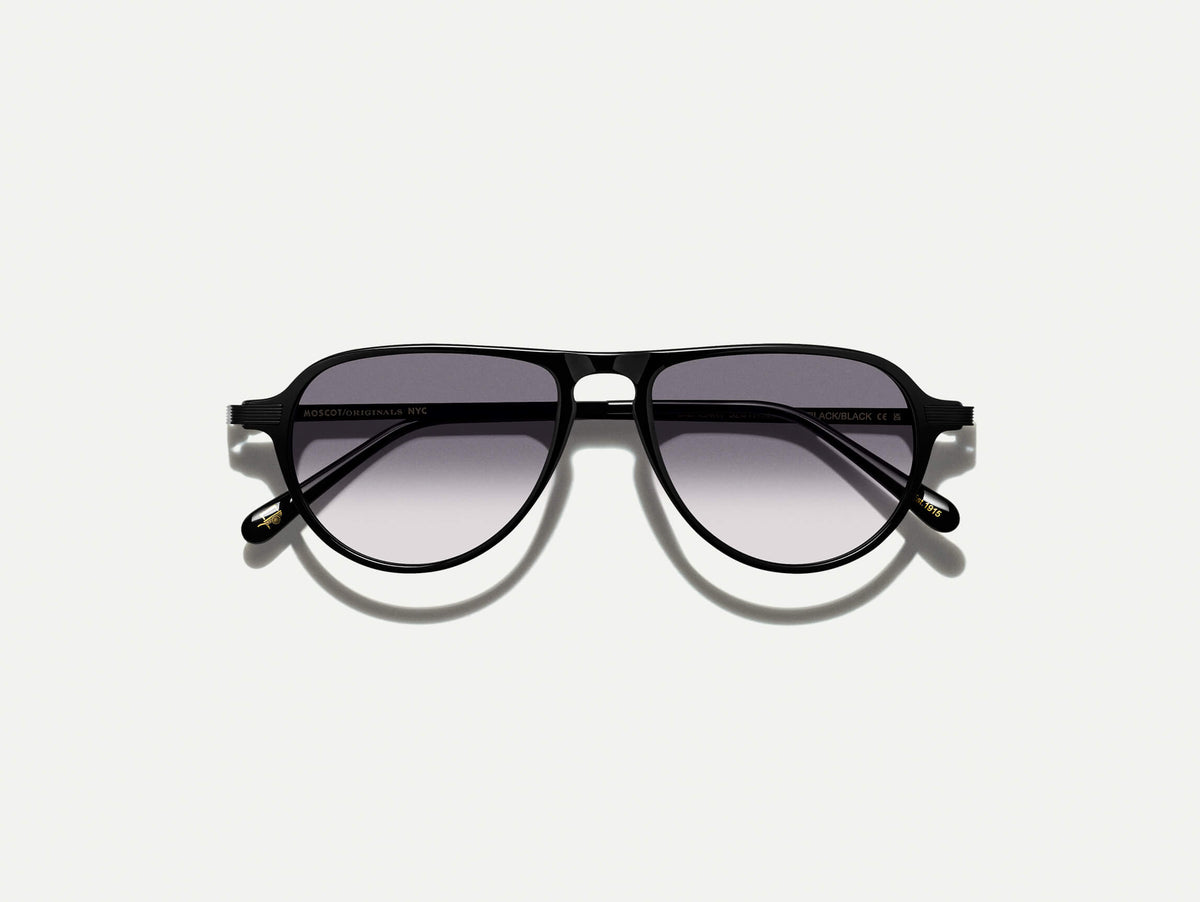 The BISHEART SUN in Black with American Grey Fade Tinted Lenses