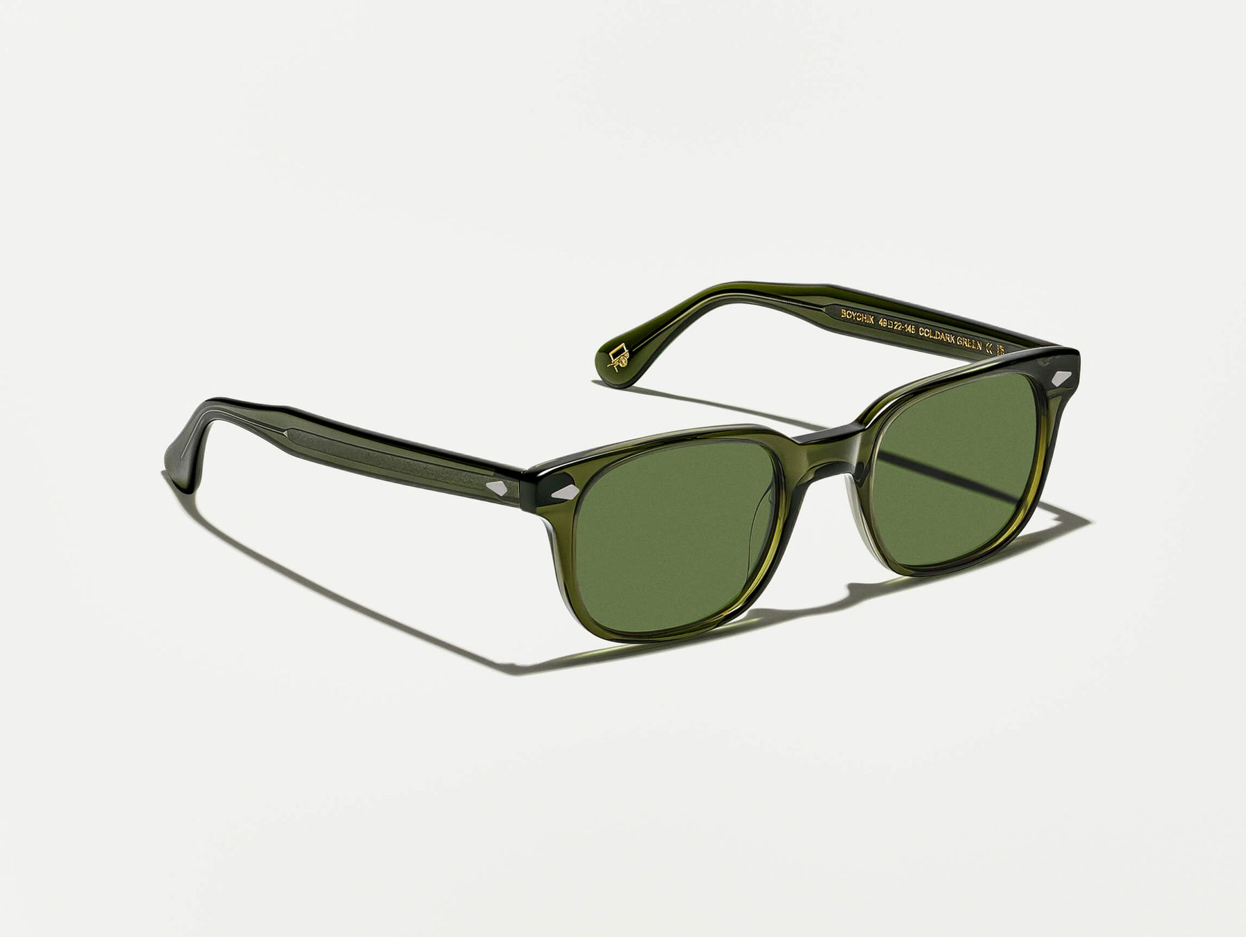 The BOYCHIK SUN in Dark Green with Calibar Green Glass Lenses