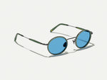 The COSNIC SUN in Pine with Celebrity Blue Tinted Lenses