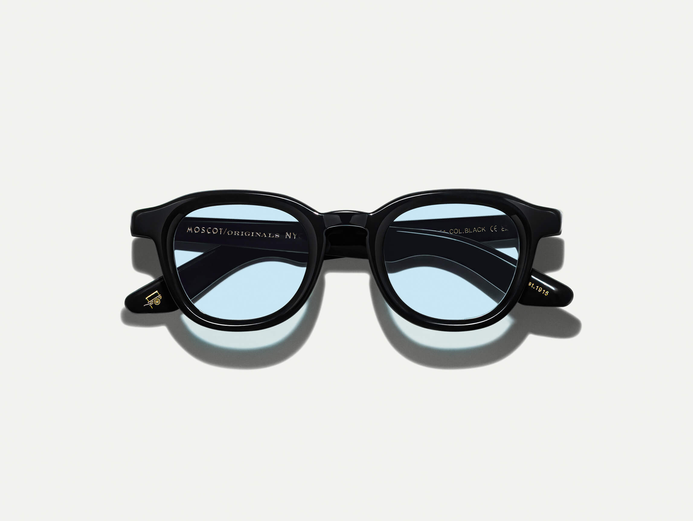 The DAHVEN Black with Bel Air Blue Tinted Lenses