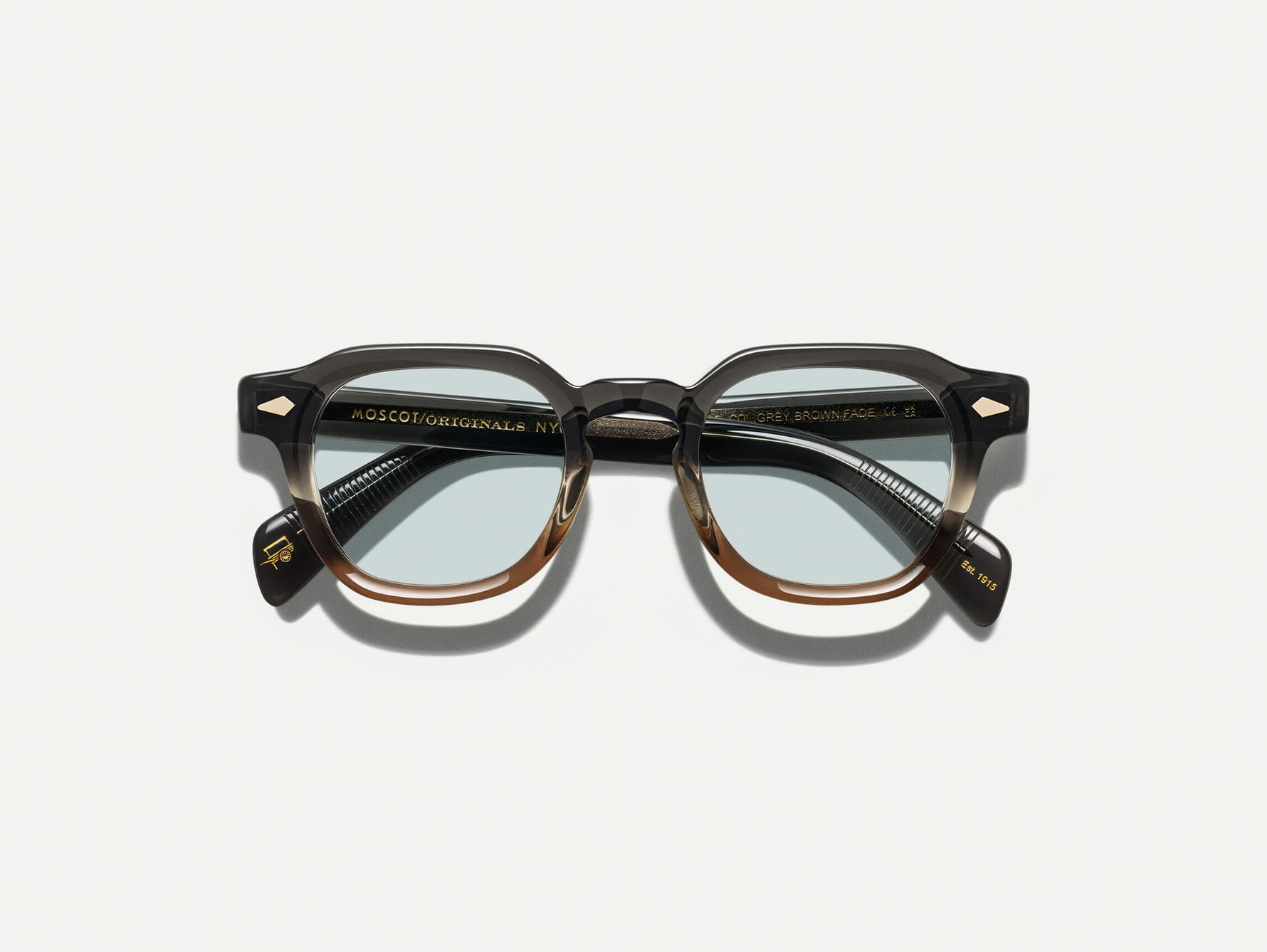 The DOLT in Grey-Brown Fade with BLUE+ Lenses