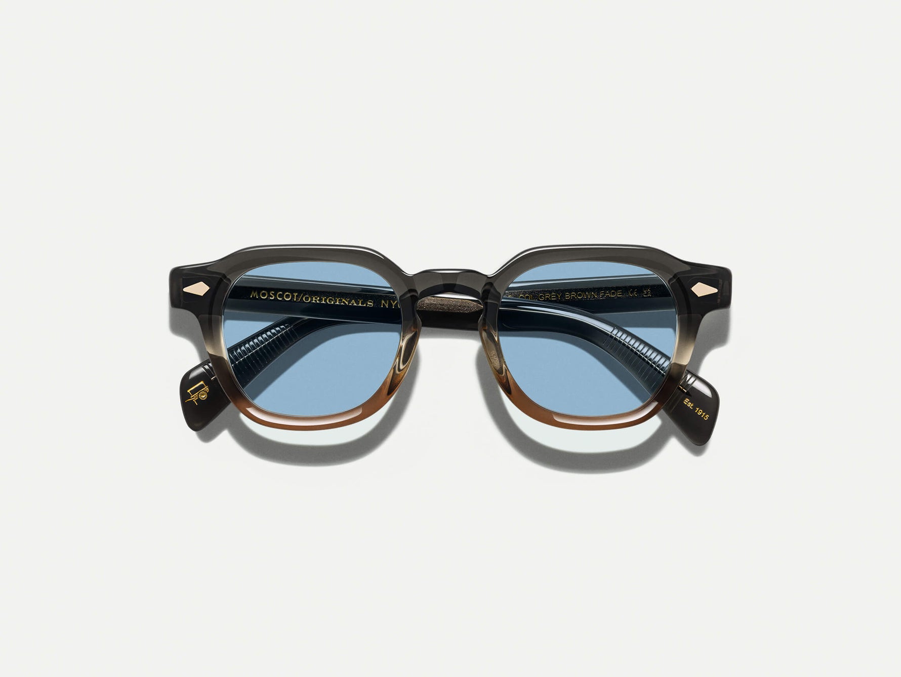 The DOLT in Grey-Brown Fade with BLUE+ Lenses