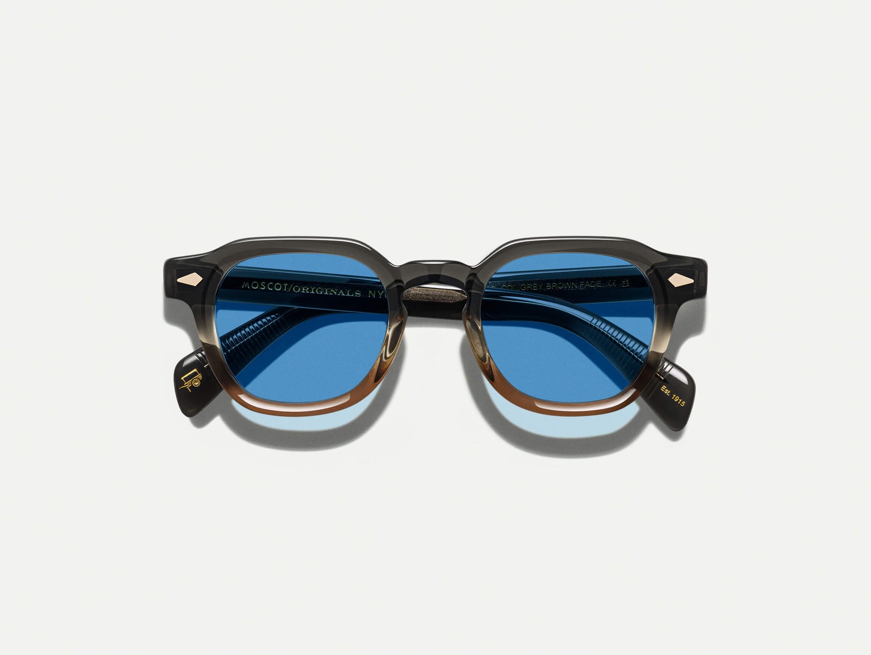 The DOLT in Grey-Brown Fade with BLUE+ Lenses
