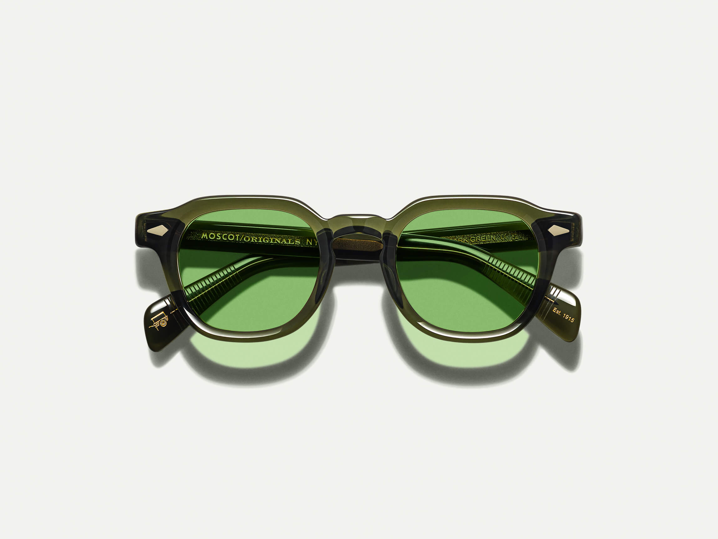 MOSCOT DOV 48 シルバー グリーンレンズカスタム メガネ サングラス DOLT WITH GREEN+ – MOSCOT