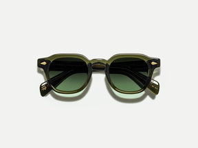 The DOLT SUN in Dark Green with Forest Wood Tinted Lenses