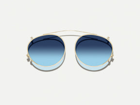 #color_denim blue | The FRANKIE CLIP  in Gold with Denim Blue Tinted Lenses 