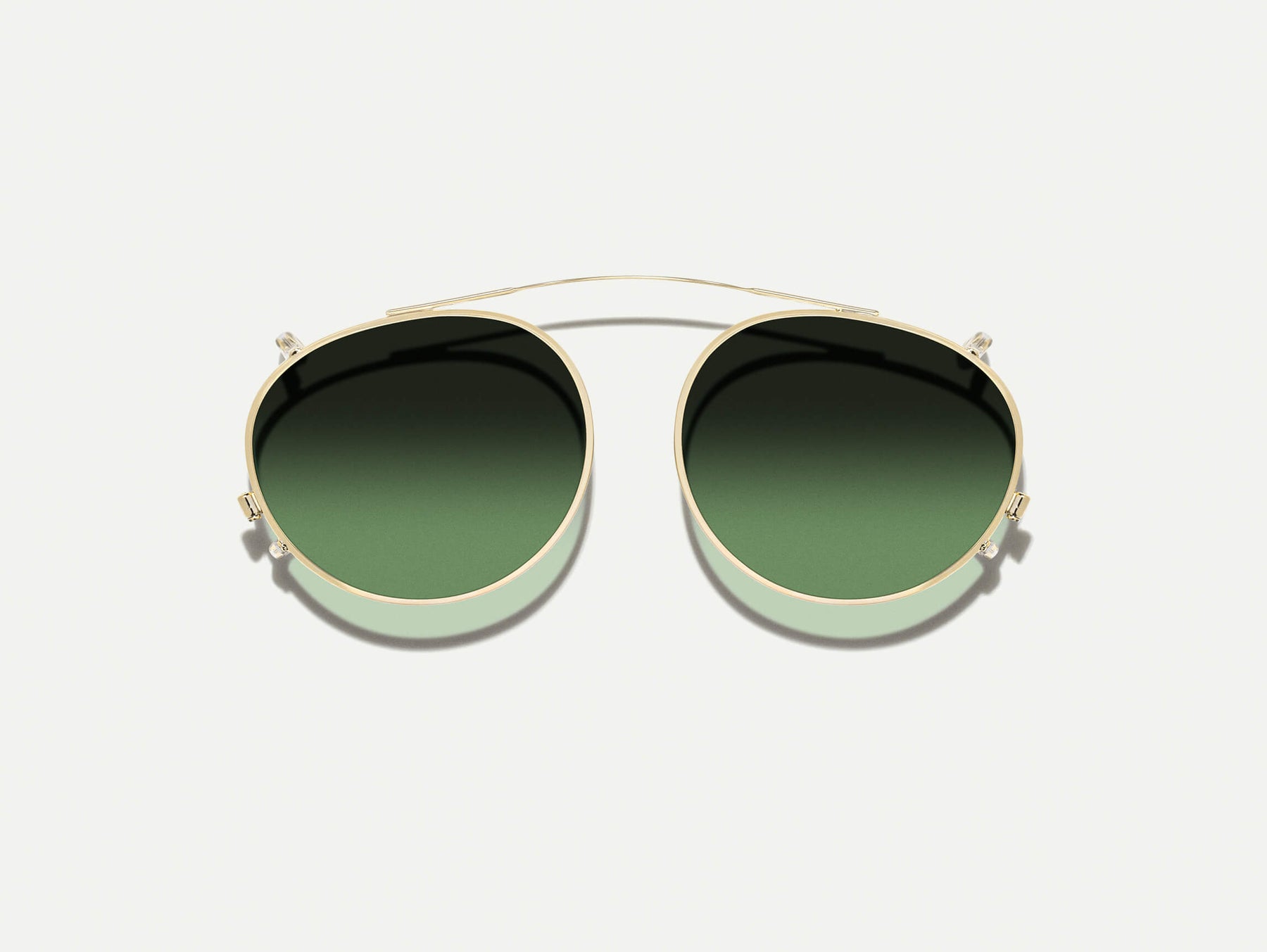 The FRANKIE CLIP  in Gold with Forest Wood Tinted Lenses
