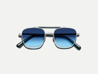 #color_silver/navy | The GAFILTA SUN in Silver/Navy with Denim Blue Tinted Lenses