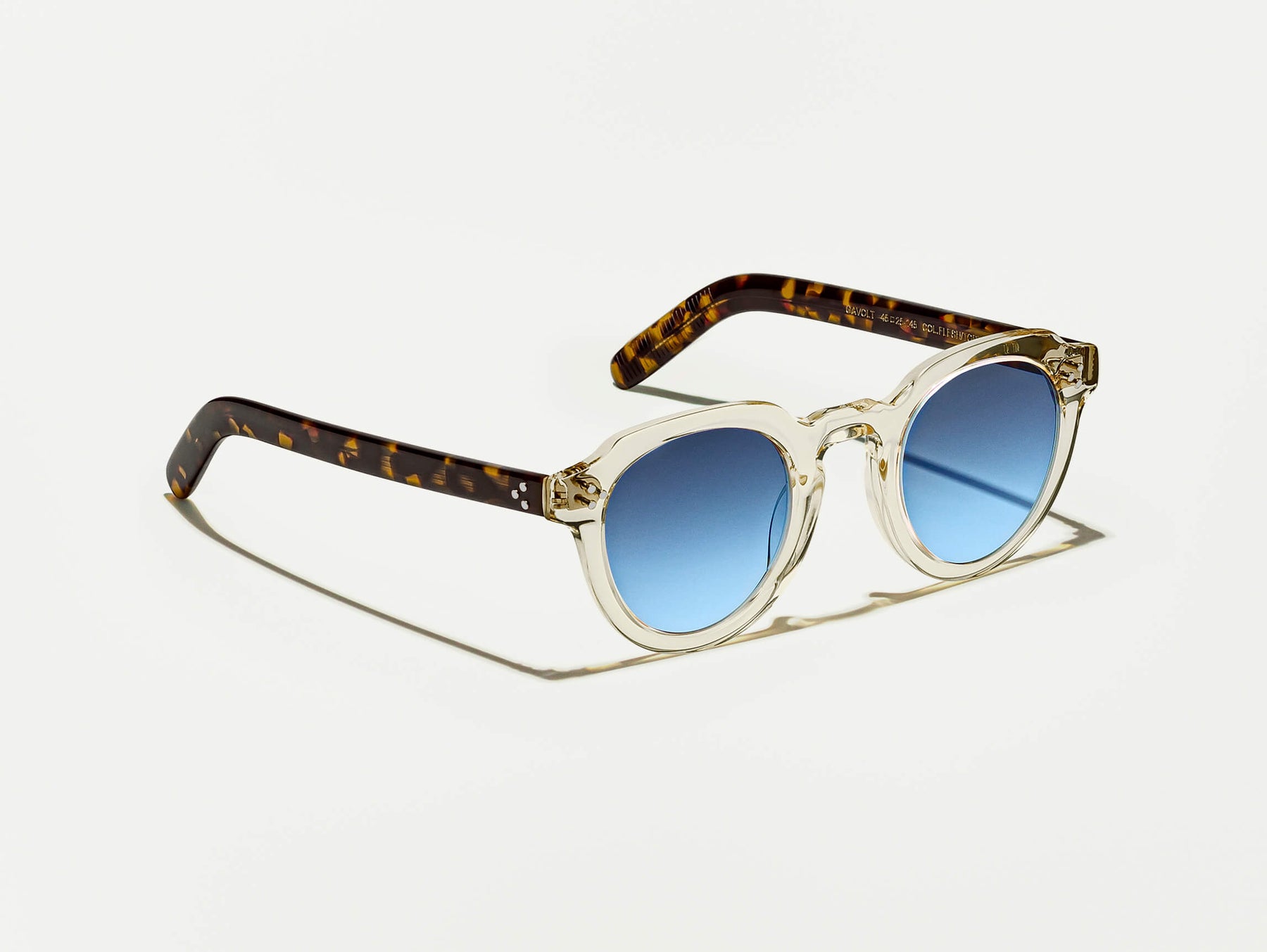 The GAVOLT SUN in Flesh/Tortoise with Denim Blue Tinted Lenses