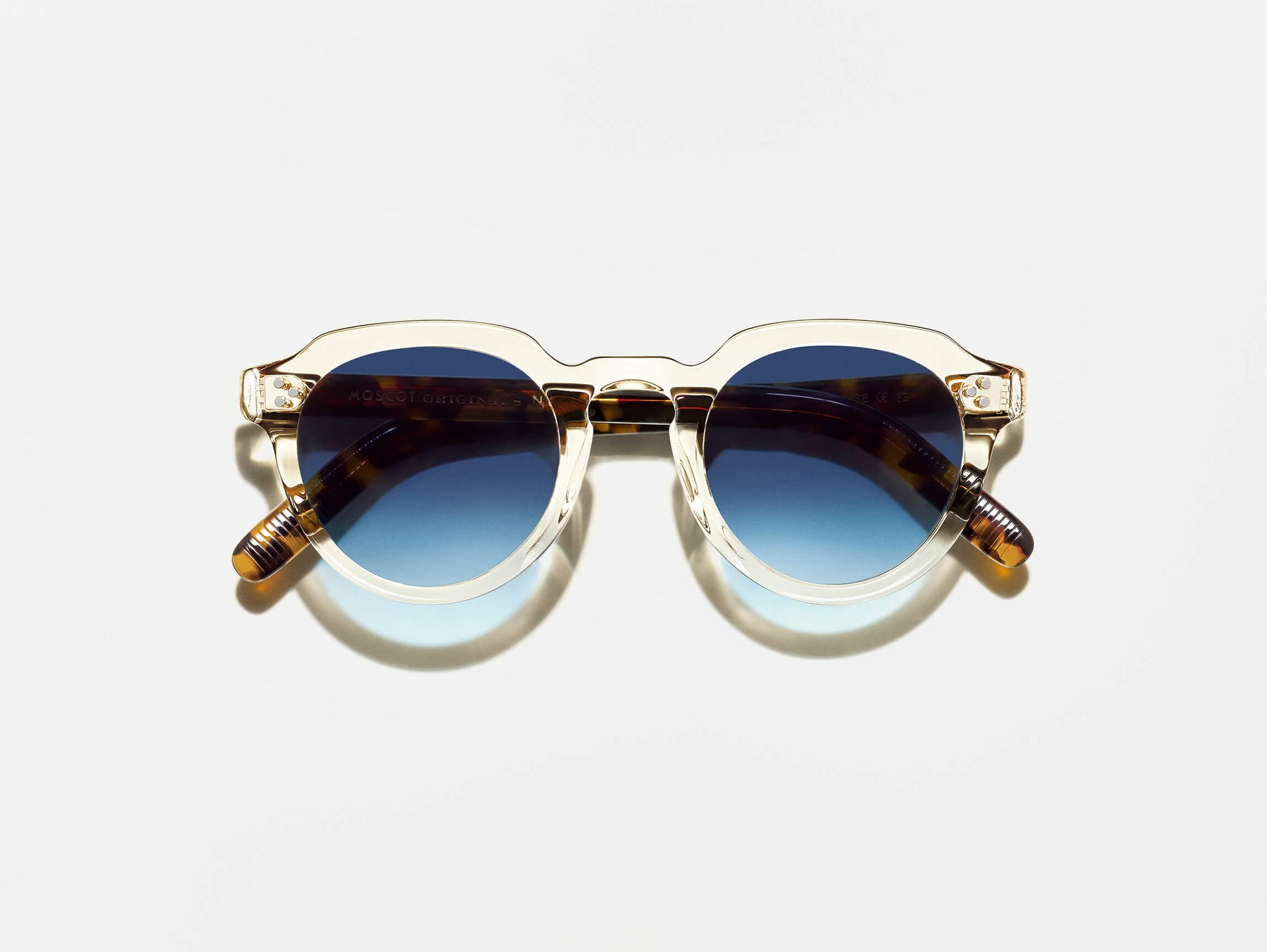The GAVOLT SUN in Flesh/Tortoise with Denim Blue Tinted Lenses