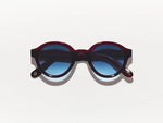 The GREPS SUN in Burgundy with Denim Blue Tinted Lenses