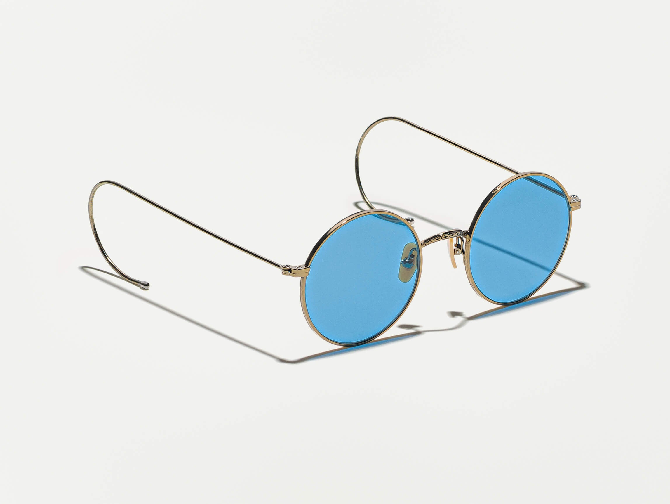 The HAMISH in Antique Gold with Celebrity Blue Tinted Lenses