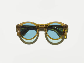 The KEPPE SUN in Olive Brown with Mineral Blue Glass Lenses