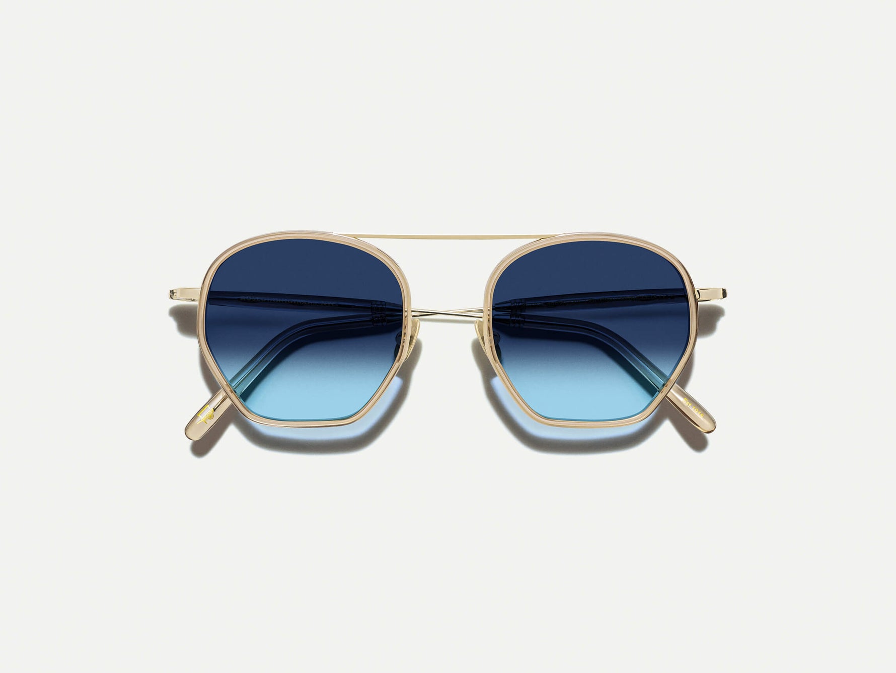 The KUGEL SUN in Cinnamon with Denim Blue Tinted Lenses