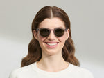 Model is wearing The LEMTOSH SUN-POLARIZED in size 49 in Light Grey with G-15 Glass Polarized Lenses
