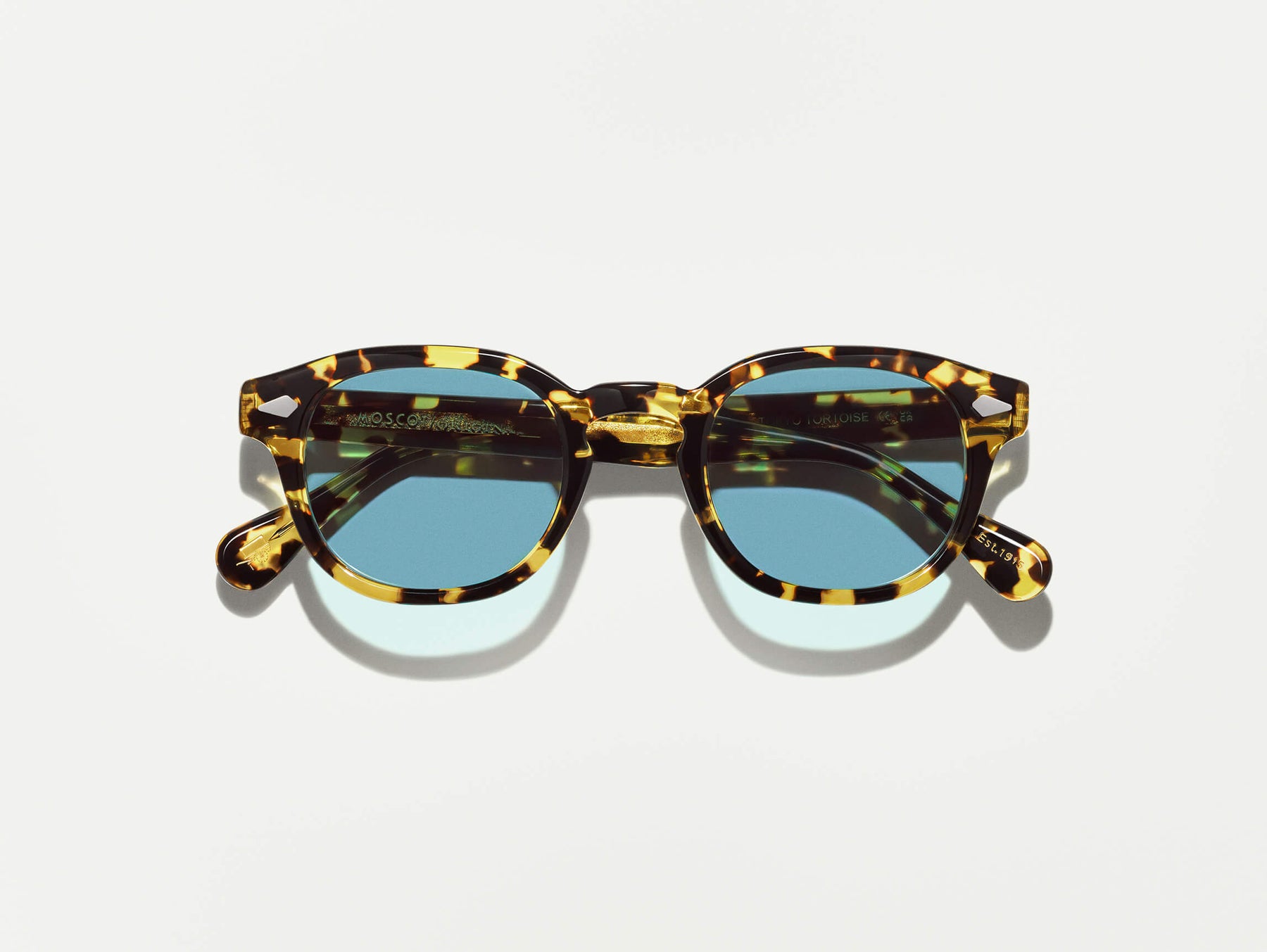 The LEMTOSH SUN in Tokyo Tortoise with Mineral Blue Glass Lenses
