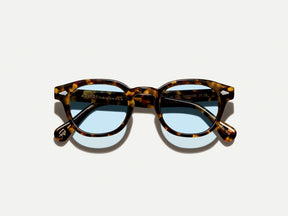 The LEMTOSH Tortoise with Bel Air Blue Tinted Lenses