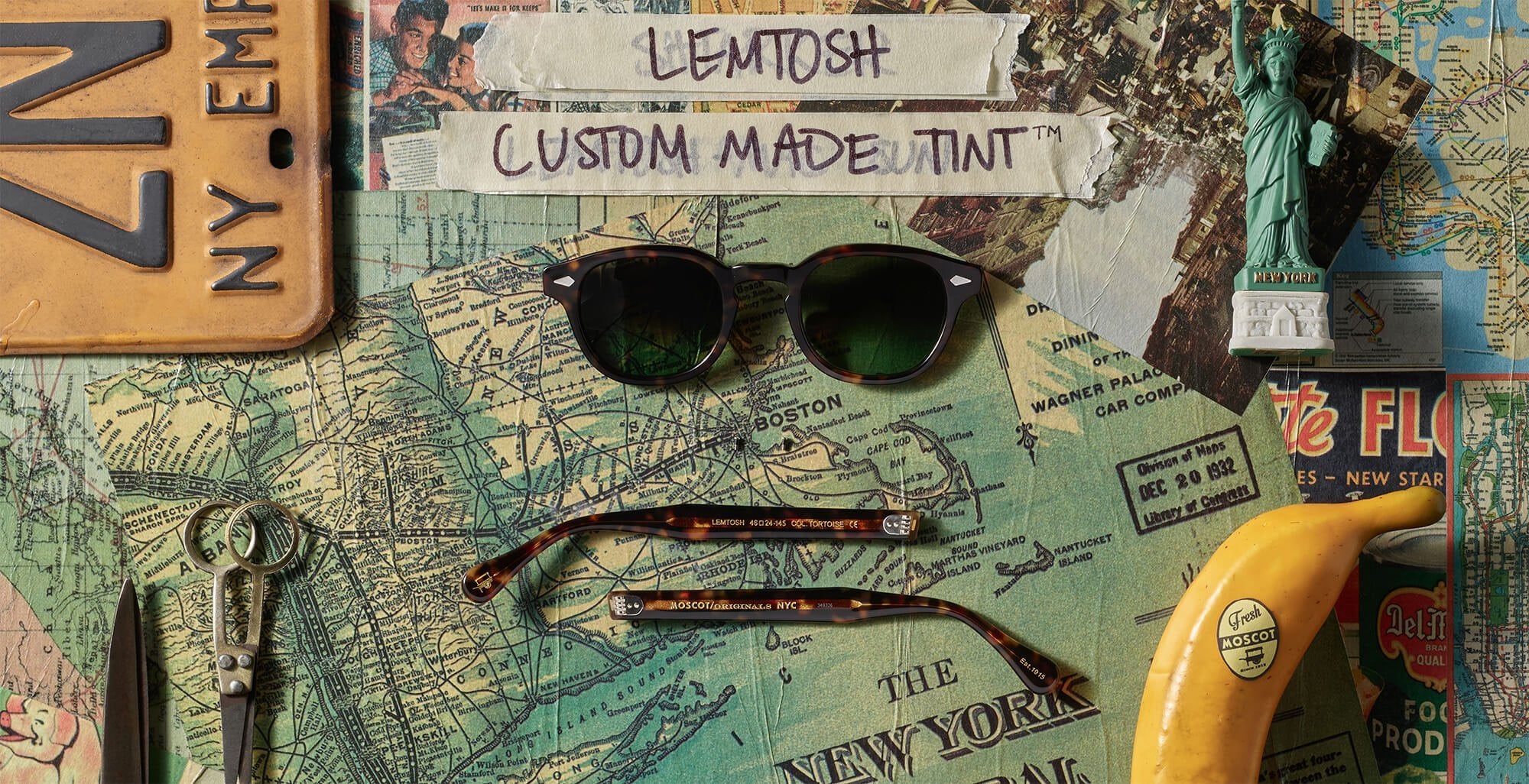 Disassembled LEMTOSH Custom Made Tint™ in Tortoise with Forest Wood Tint