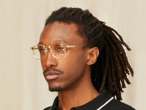 Model is wearing The MILTZEN W/ METAL NOSE PADS in size 46 in Flesh