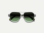 The MINGLE SUN in Silver with Forest Wood Tinted Lenses