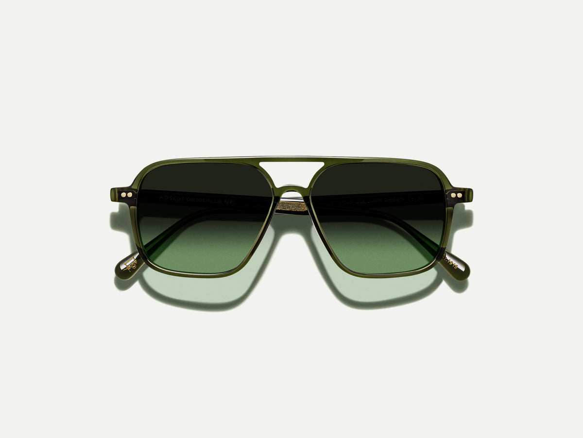 The MINYAN SUN in Dark Green with Forest Wood Tinted Lenses